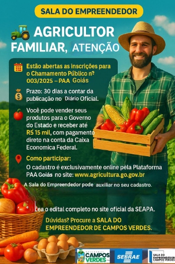 AGRICULTOR FAMILIAR, ATENÇÃO!